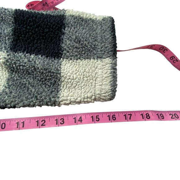 BILLABONG Women Fleece Jacket Sz M Black White Snap Closure Checker Beach 5-37 - Picture 6 of 16